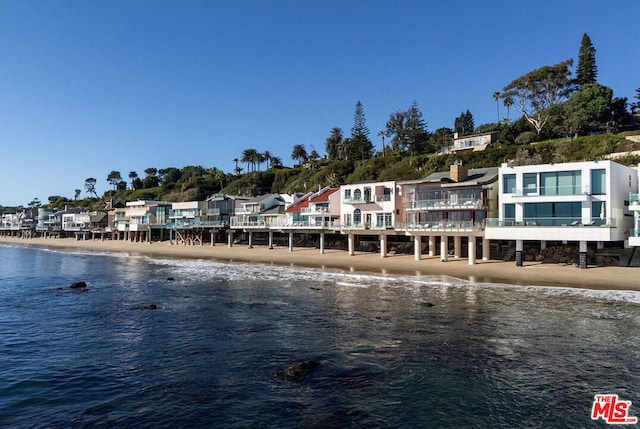 water view featuring a beach view