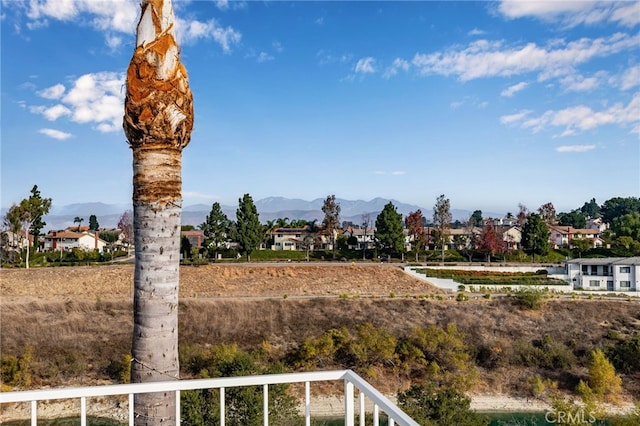 view of yard featuring a mountain view