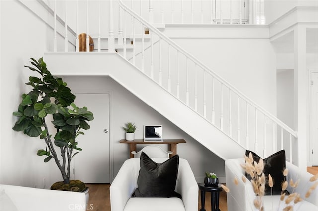 living room featuring hardwood / wood-style flooring