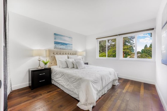 bedroom featuring dark hardwood / wood-style floors