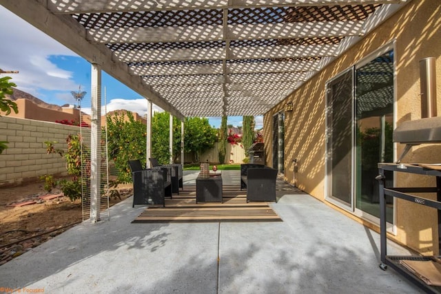 view of patio with a pergola