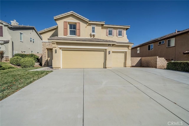 view of front of house with a garage