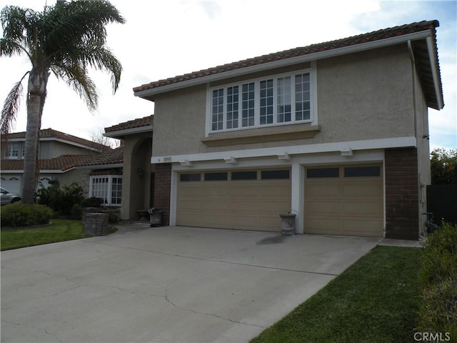 view of front of home with a garage