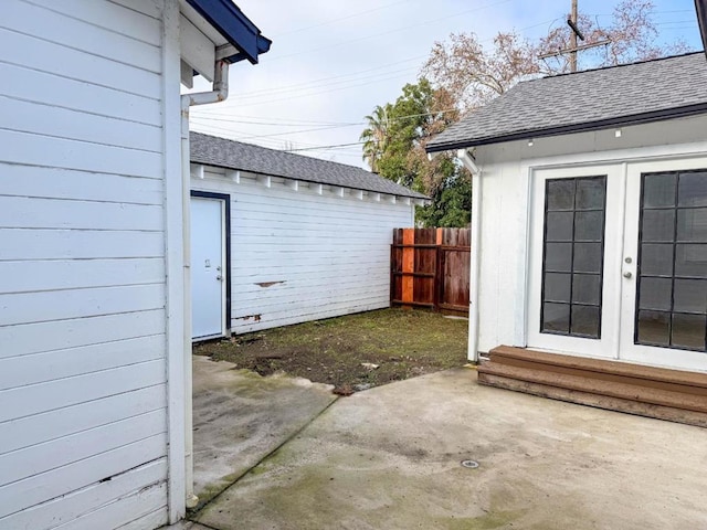 view of patio / terrace featuring french doors