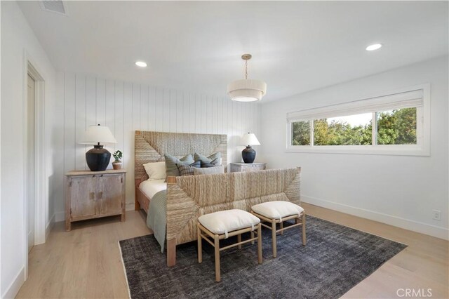 bedroom featuring light hardwood / wood-style floors