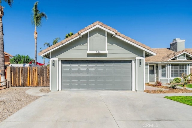 view of front facade featuring a garage