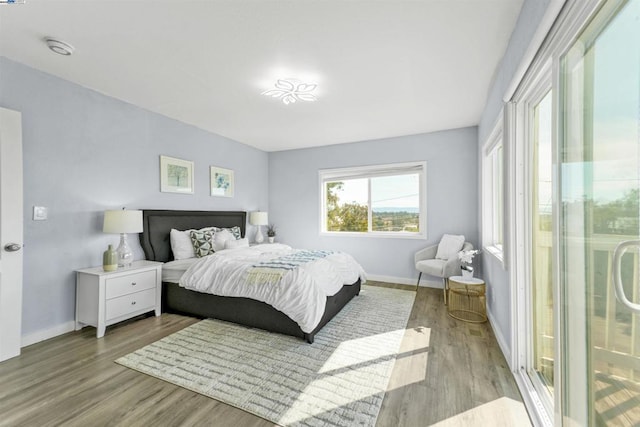 bedroom featuring light hardwood / wood-style floors