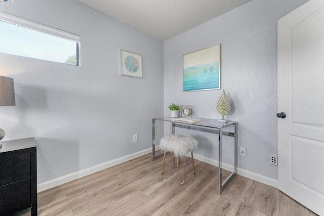 office area featuring light wood-type flooring