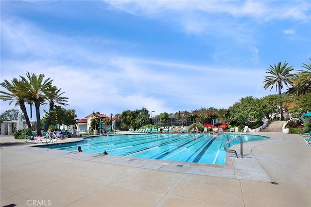 view of pool with a patio area