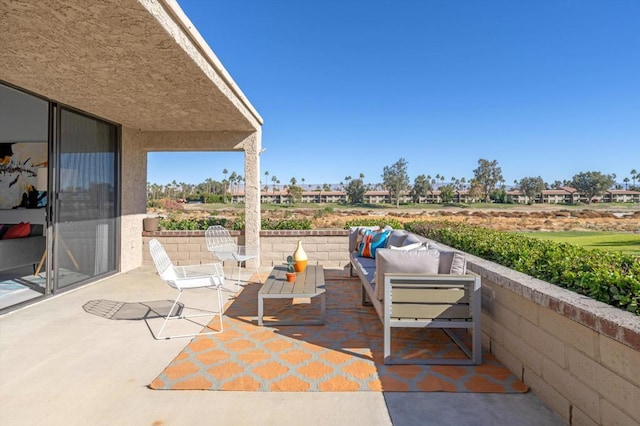 view of patio featuring outdoor lounge area