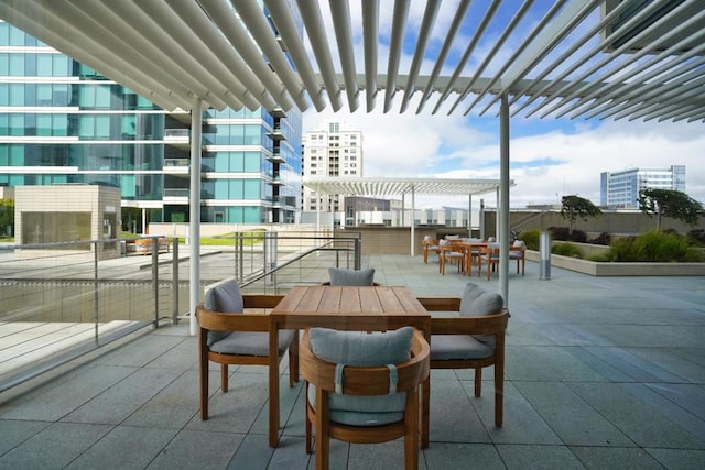 view of patio / terrace featuring a pergola