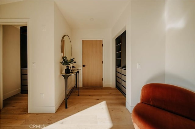 hall featuring light hardwood / wood-style floors