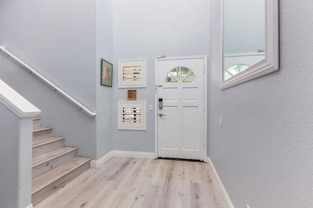 foyer featuring light hardwood / wood-style flooring