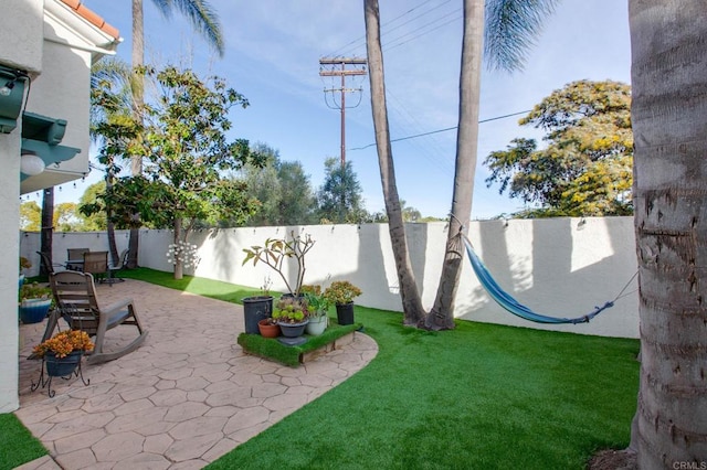 view of yard with a patio