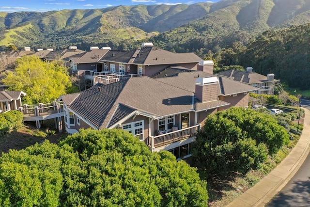 bird's eye view with a mountain view