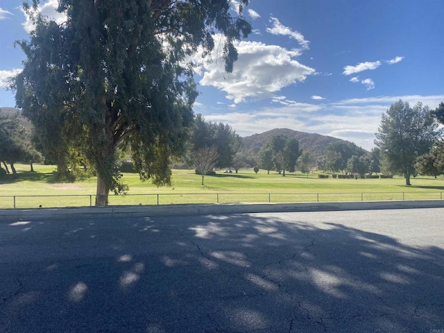 view of road with a mountain view