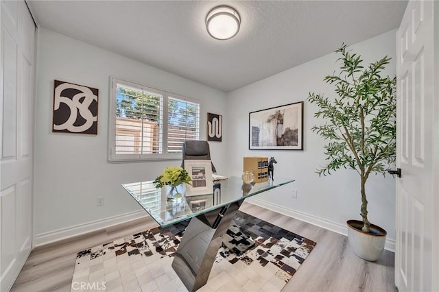 office area featuring hardwood / wood-style flooring