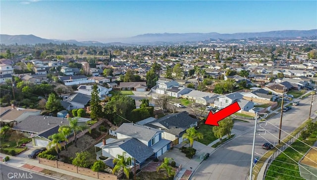 aerial view featuring a mountain view