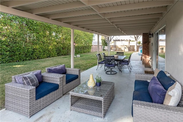 view of patio / terrace with an outdoor living space