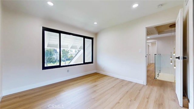 empty room featuring light wood-type flooring