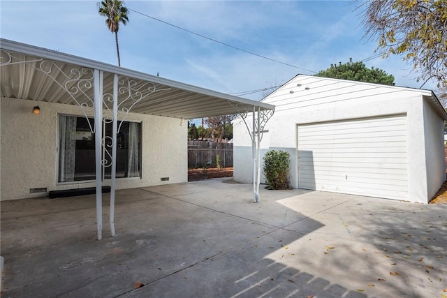 view of garage