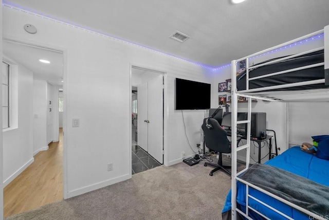 view of carpeted bedroom