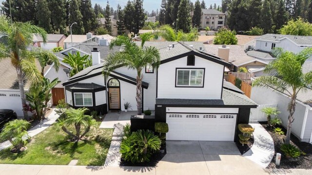 view of front of property featuring a garage