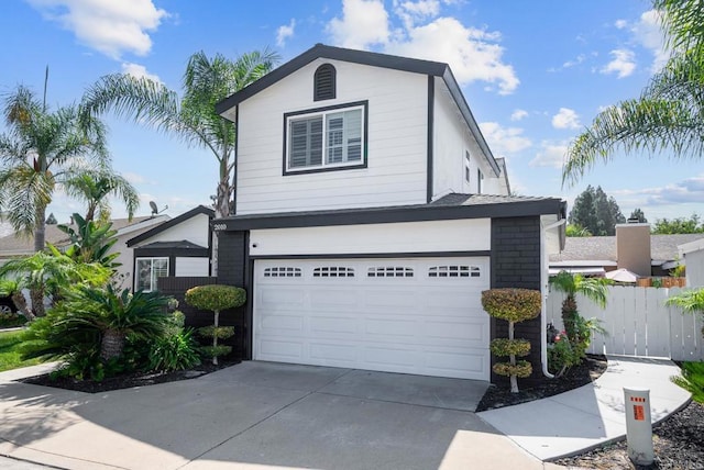 view of front facade with a garage