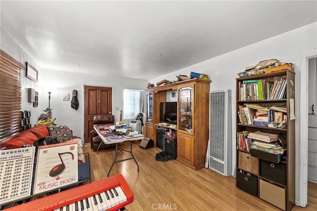 home office featuring light wood-type flooring