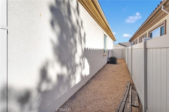 view of home's exterior featuring cooling unit