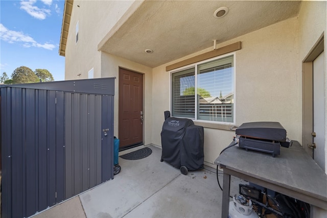 view of patio / terrace featuring a grill