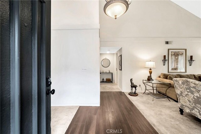 foyer entrance featuring wood-type flooring