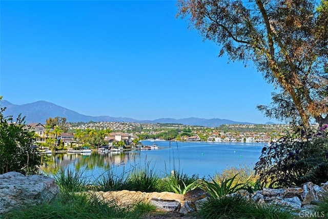 view of water feature with a mountain view