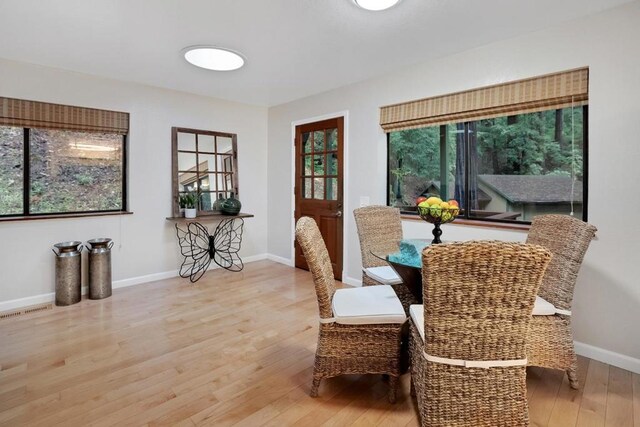 dining area featuring hardwood / wood-style floors