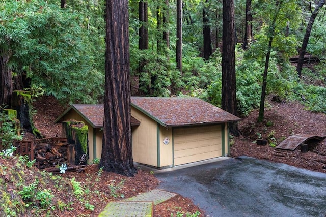 view of garage