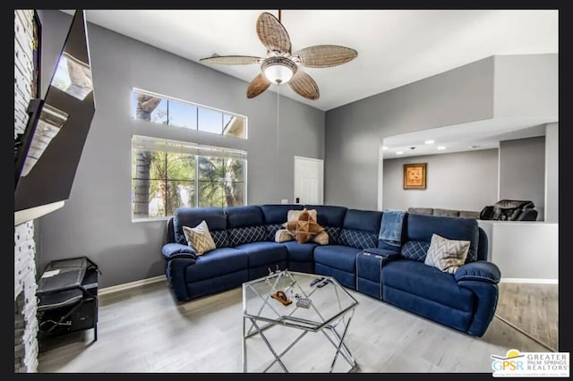 living room featuring hardwood / wood-style flooring