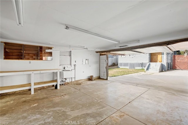 garage featuring sink