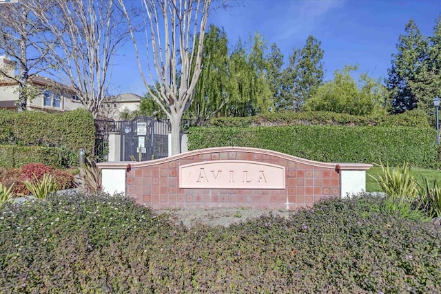 view of community sign