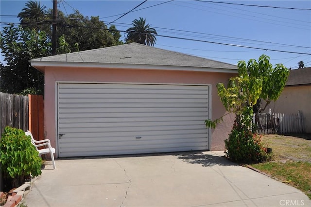 view of garage