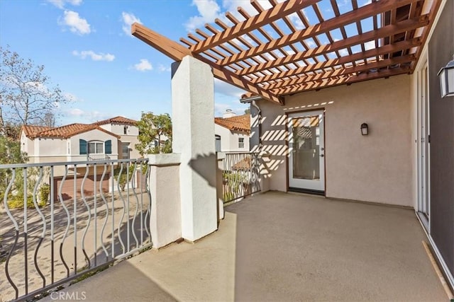 balcony with a pergola