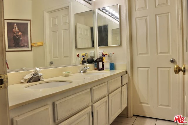 bathroom featuring vanity and tile patterned floors