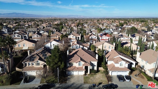 aerial view with a mountain view