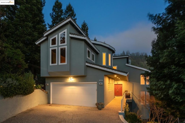 view of front of house featuring a garage