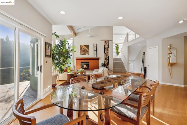 dining area featuring light hardwood / wood-style floors