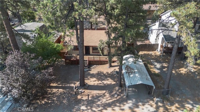 view of yard featuring a wooden deck