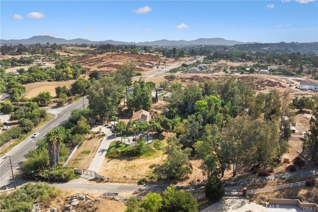 aerial view with a mountain view