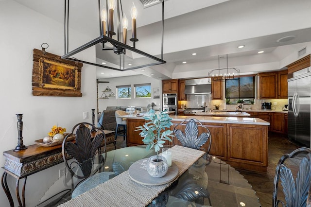 dining room featuring an inviting chandelier