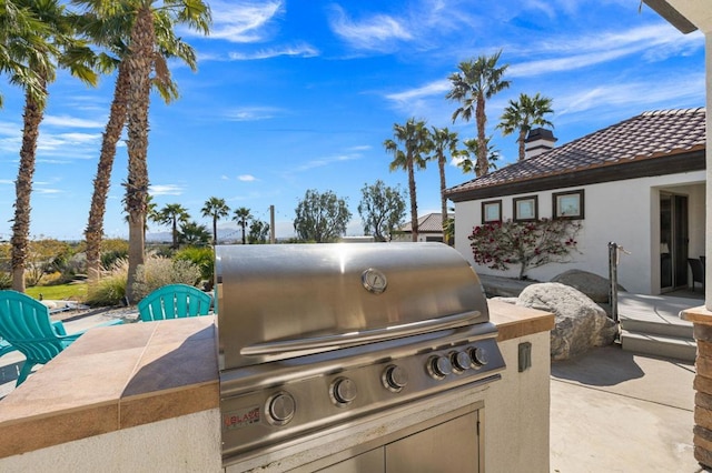 view of patio / terrace with a grill and an outdoor kitchen