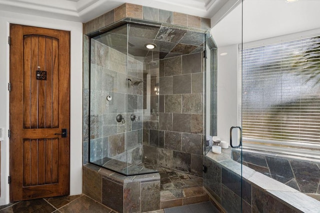 bathroom featuring walk in shower