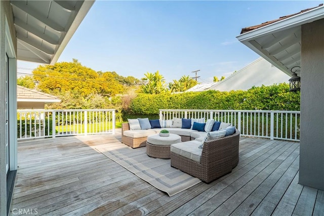 deck with outdoor lounge area